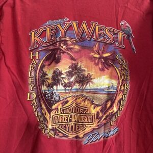 Harley Davidson Shirt Mens Large‎ Key West Petersens Biker Destination Y2K Red